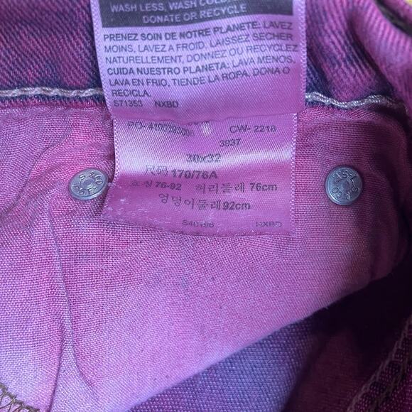 Levi's Custom Garment Dyed Marble Effect Hand Painted S37 Slim Jean Mens 30x30 - Picture 7 of 14